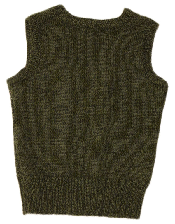 Damski podkoszulek VINTAGE z krótką kamizelką UK 10 Small Khaki