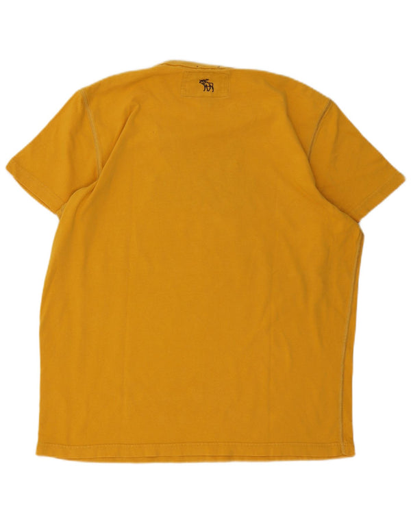 Męski T-shirt z grafiką Abercrombie & Fitch, XL, żółty, bawełniany