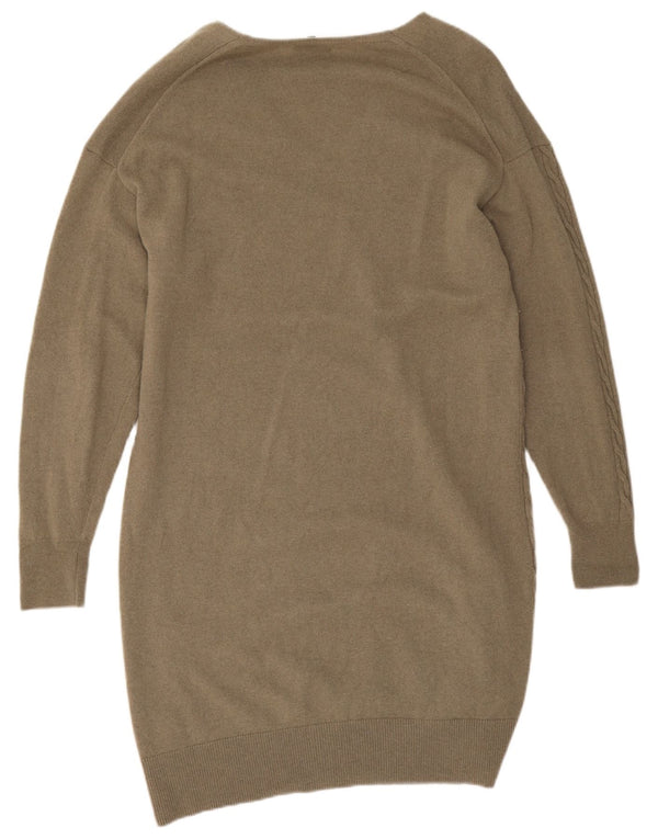 Damska sukienka sweterkowa Massimo Dutti z długim rękawem UK 14, średnia wełna khaki