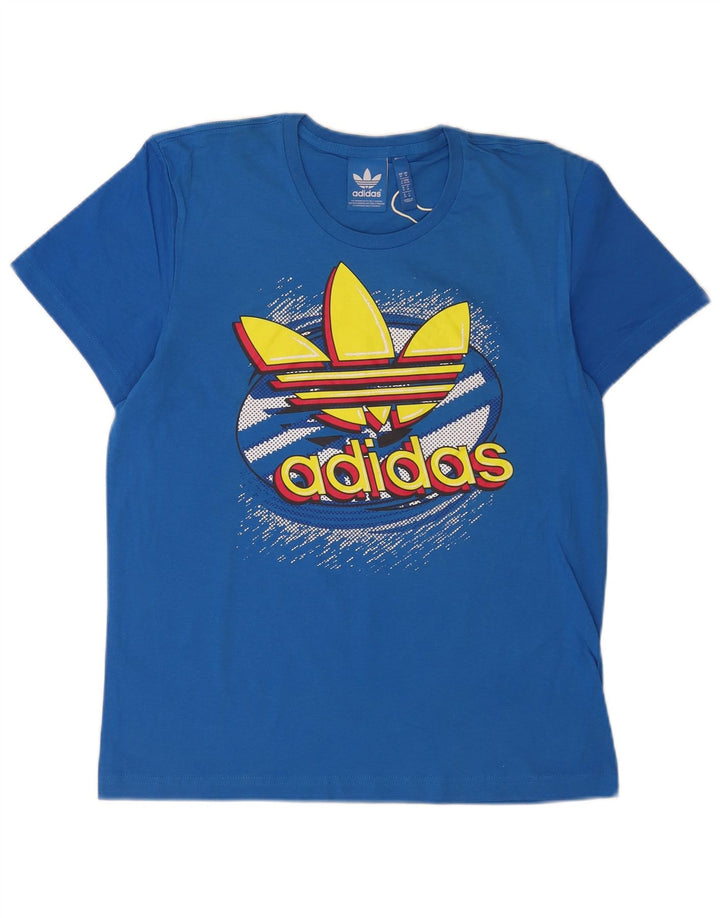 Męska koszulka graficzna Adidas Top Medium Blue Cotton