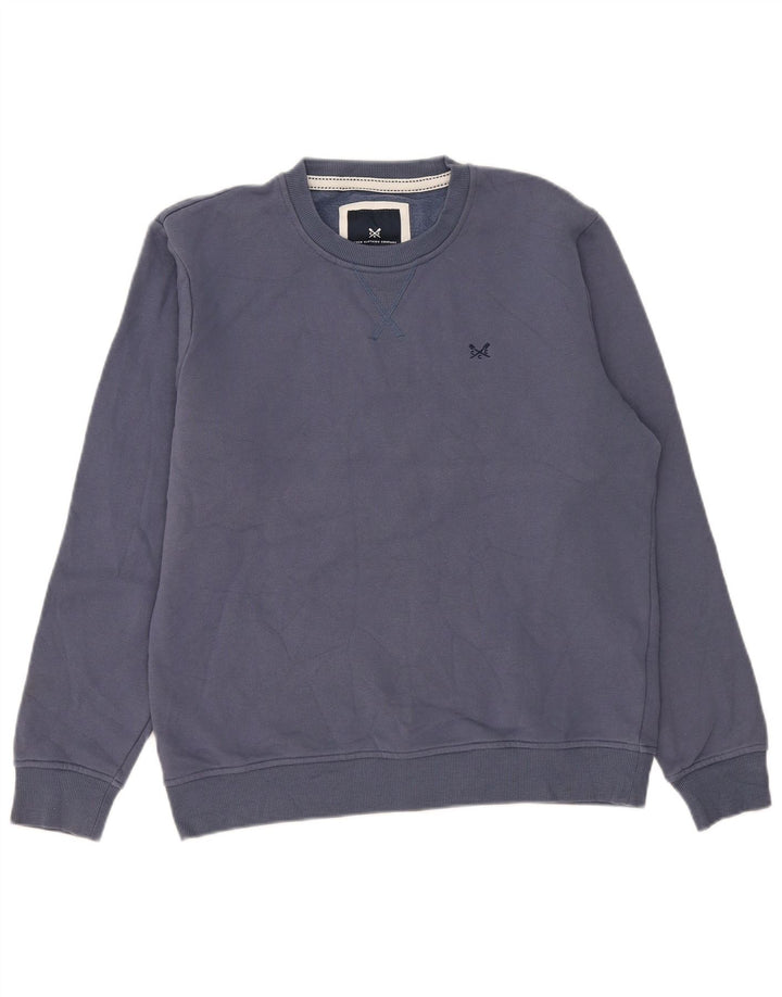 Crew Clothing Męska bluza sweterkowa Średni niebieski bawełniany