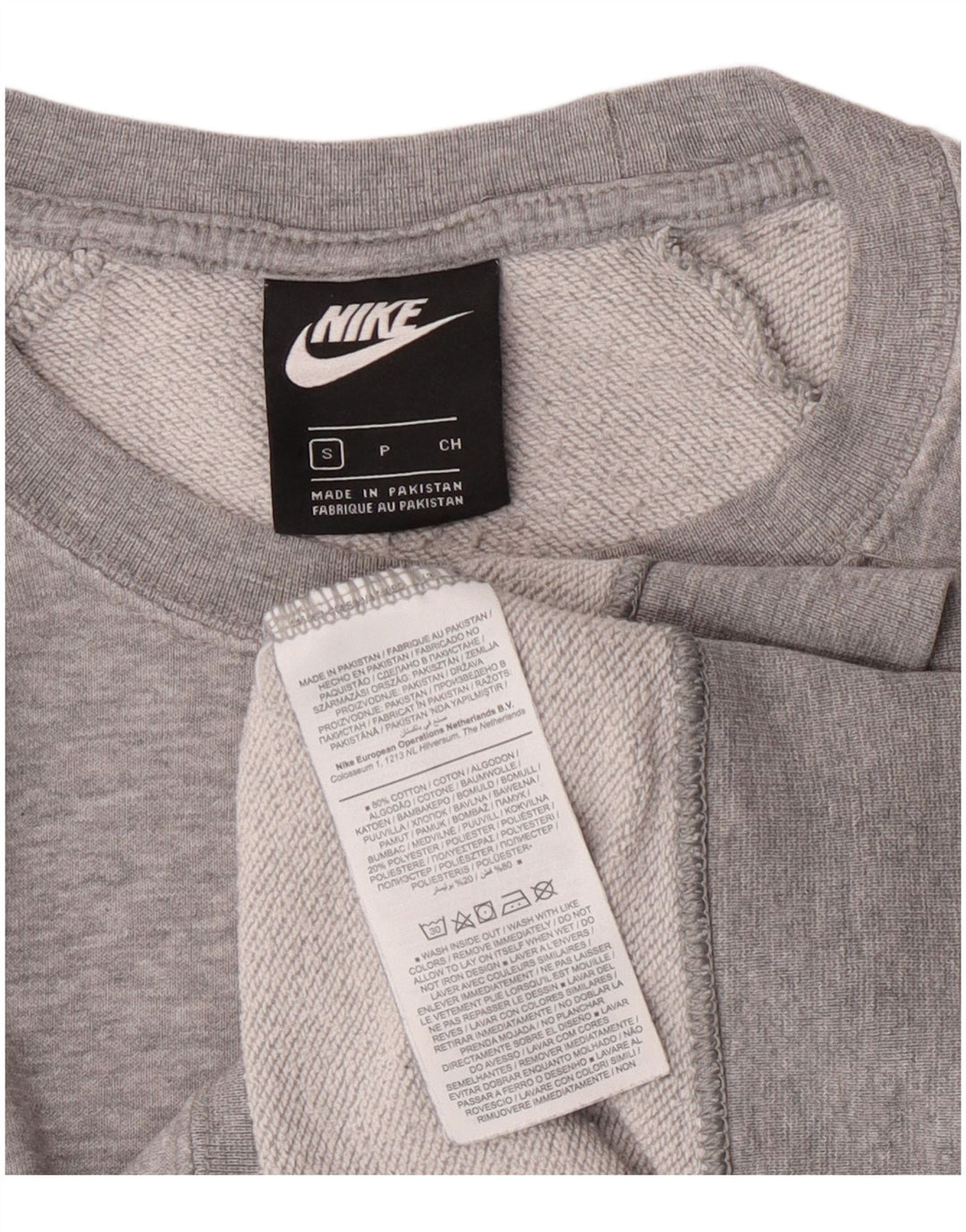 Damska bluza oversize Nike UK 10, mała, szara, nakrapiana bawełna