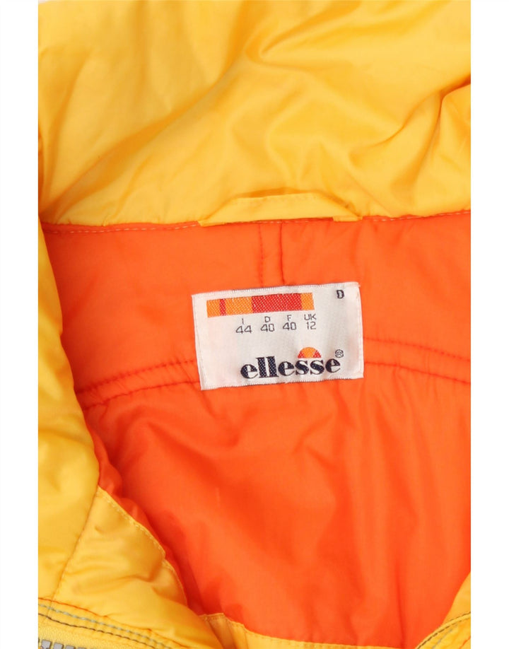 Damska kurtka narciarska Ellesse z kapturem, oversize UK 12, średni żółty poliamid