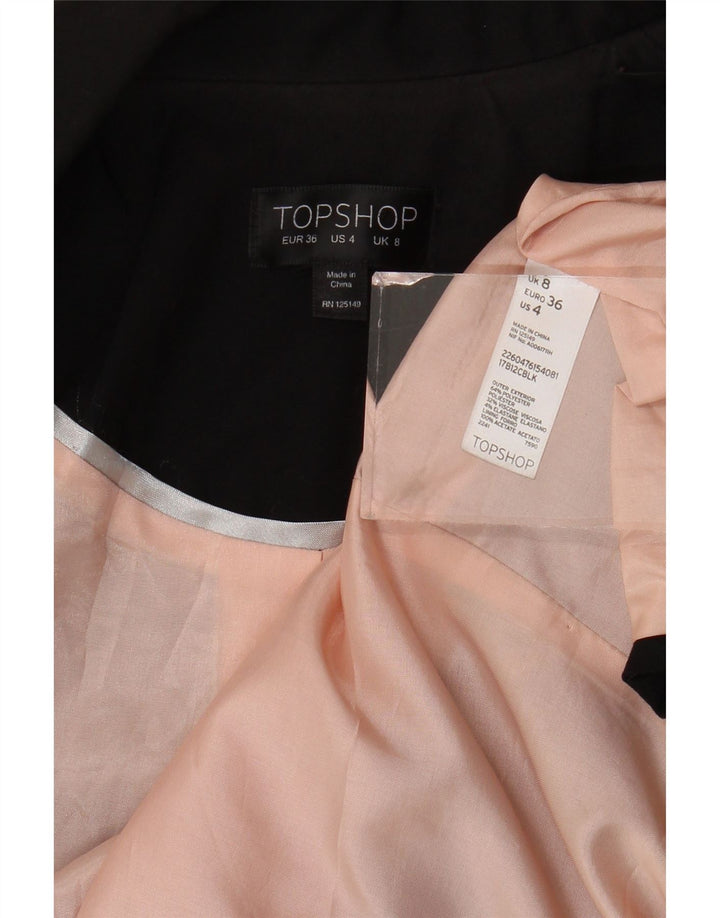 Damska otwarta marynarka Topshop UK 8, mała, czarna, poliester