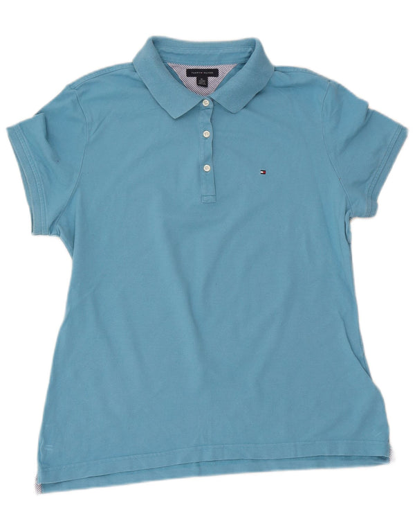Damska koszulka polo Tommy Hilfiger UK 18 XL, niebieska, bawełniana