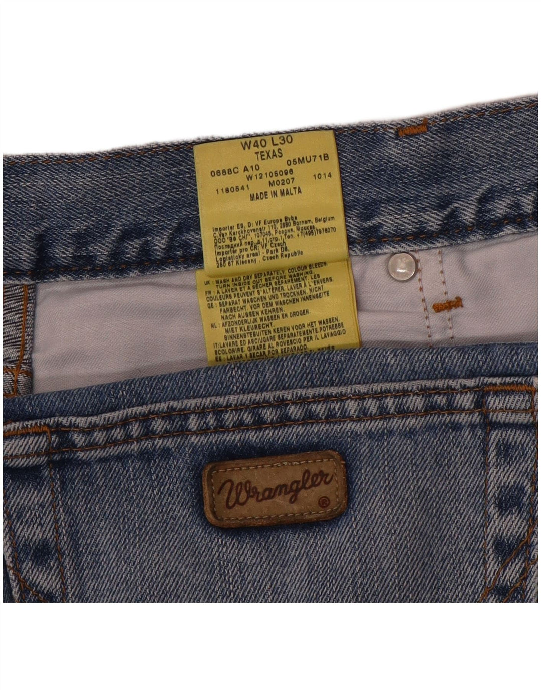 Męskie jeansy Wrangler Texas Straight W40 L30 Niebieskie bawełniane