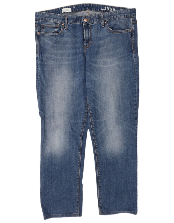 Damskie dżinsy Gap Tall Straight UK 18 XL W34 L30 Niebieskie bawełniane