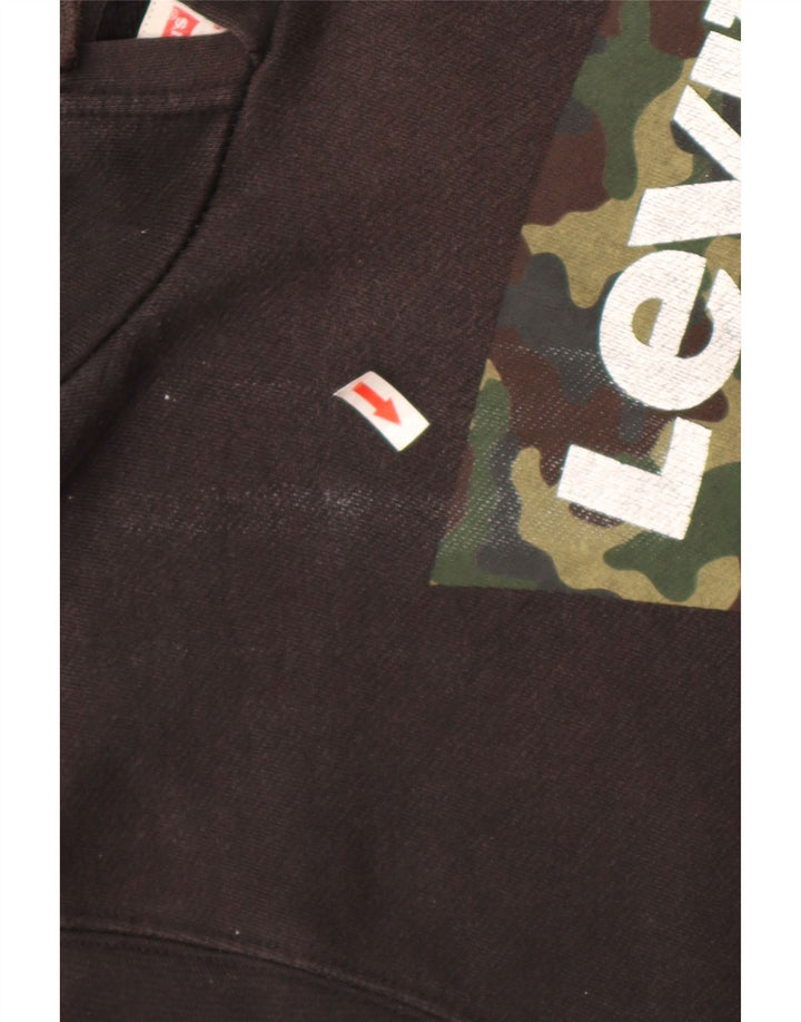 Męski sweter z kapturem z grafiką Levi's, średni czarny, bawełniany