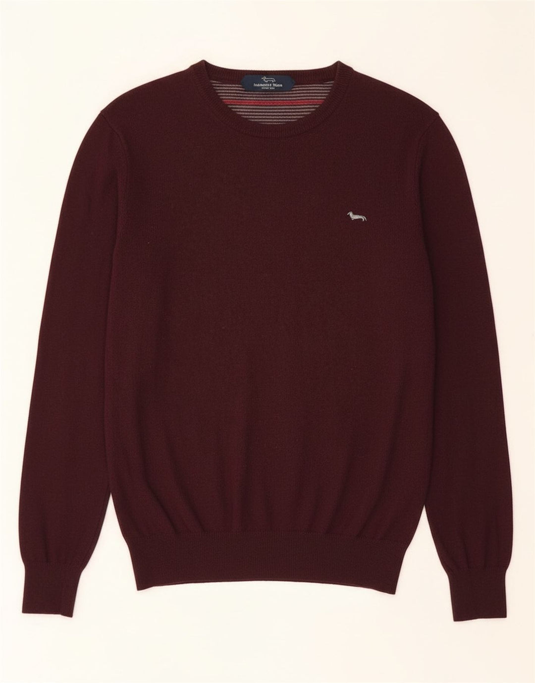 Harmont & Blaine Męski sweter z dekoltem w łódkę, mały, bordowy, wełniany