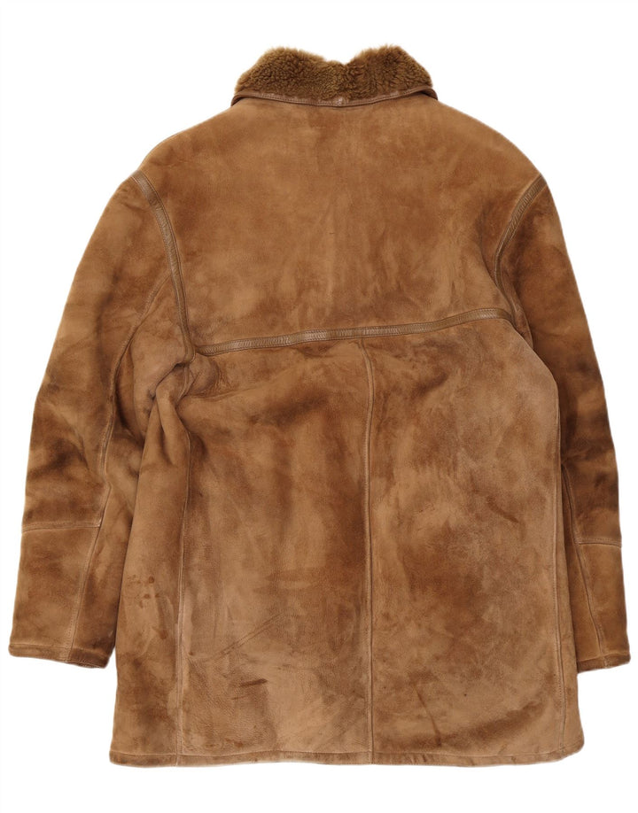 Męski płaszcz Shearling Dibi UK 38 Średni brązowy Shearling