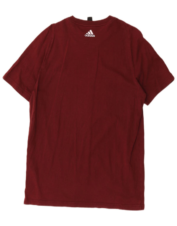 Męska koszulka z grafiką Adidas, średnia, bordowa bawełna