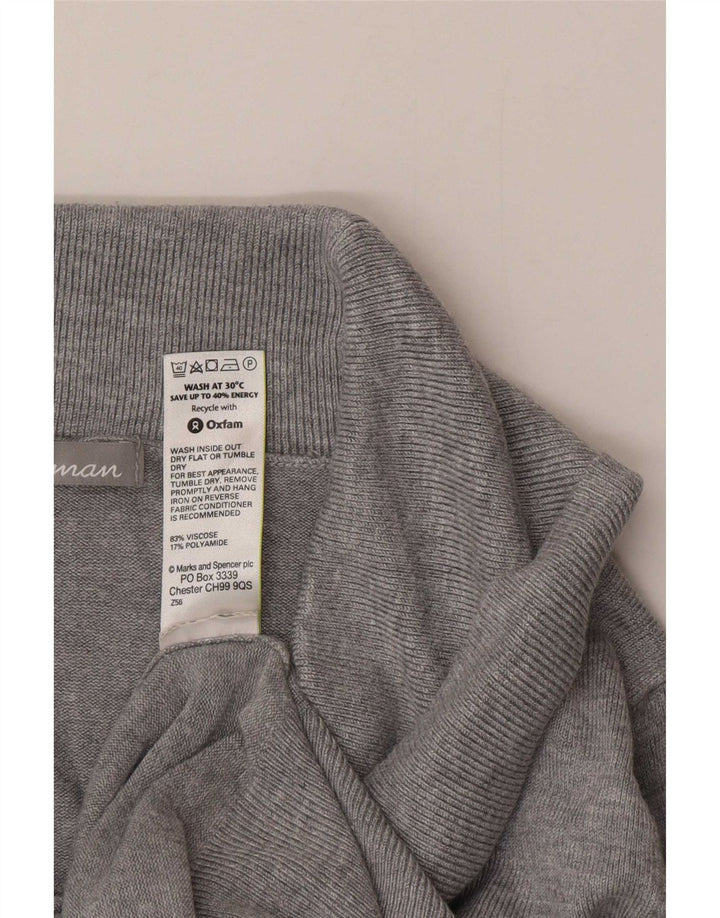 Marks & Spencer Damski sweter z golfem UK 12 Średni szary wiskoza