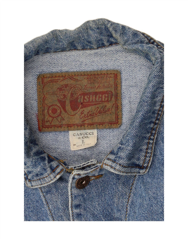 CASUCCI Womens Denim Jacket UK 16 Large Blue Cotton Vintage Casucci and Second-Hand Casucci from Messina Hembry 