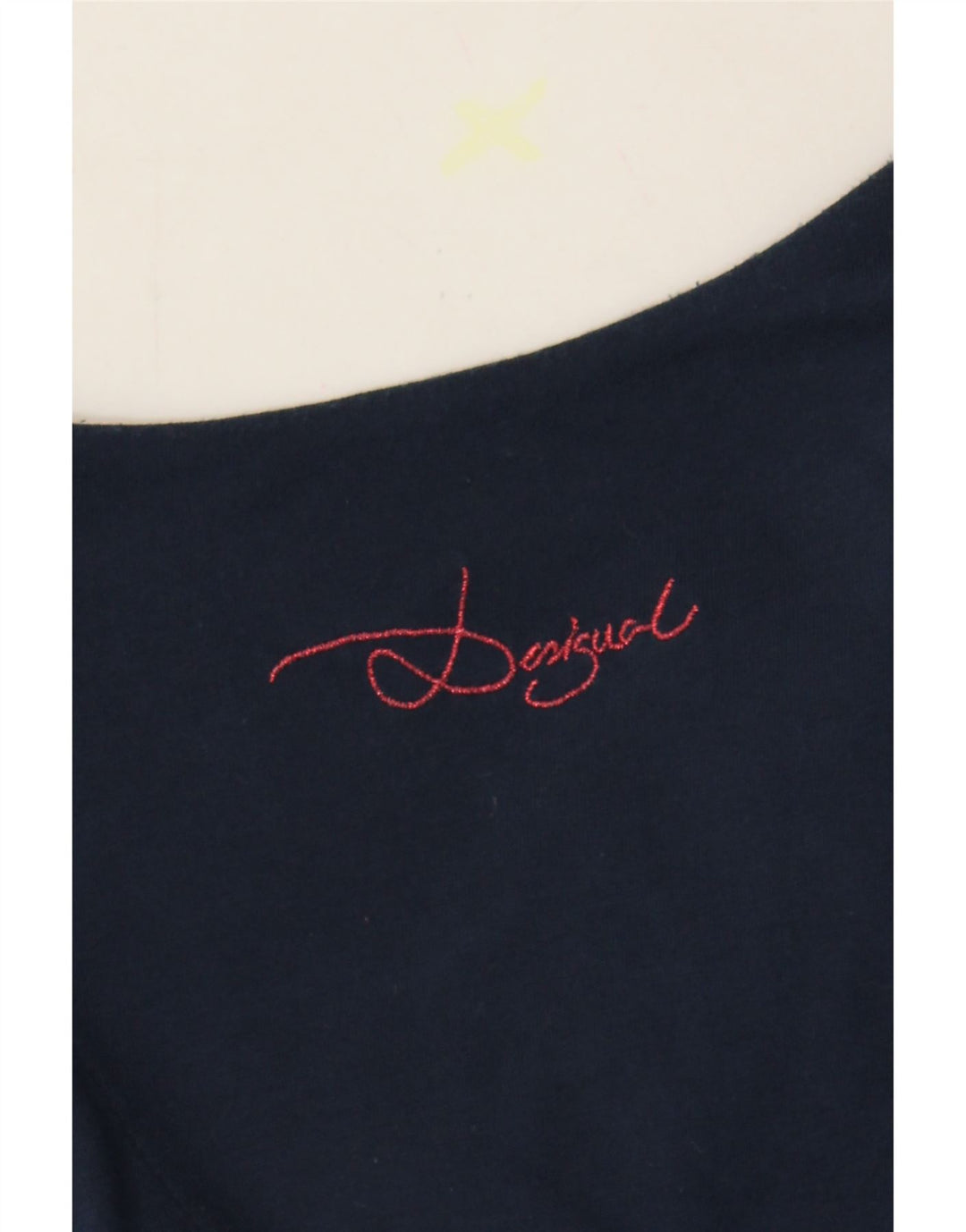 DESIGUAL Womens Tunic Top UK 8 Medium Navy Blue Patchwork Vintage Desigual and Second-Hand Desigual from Messina Hembry 