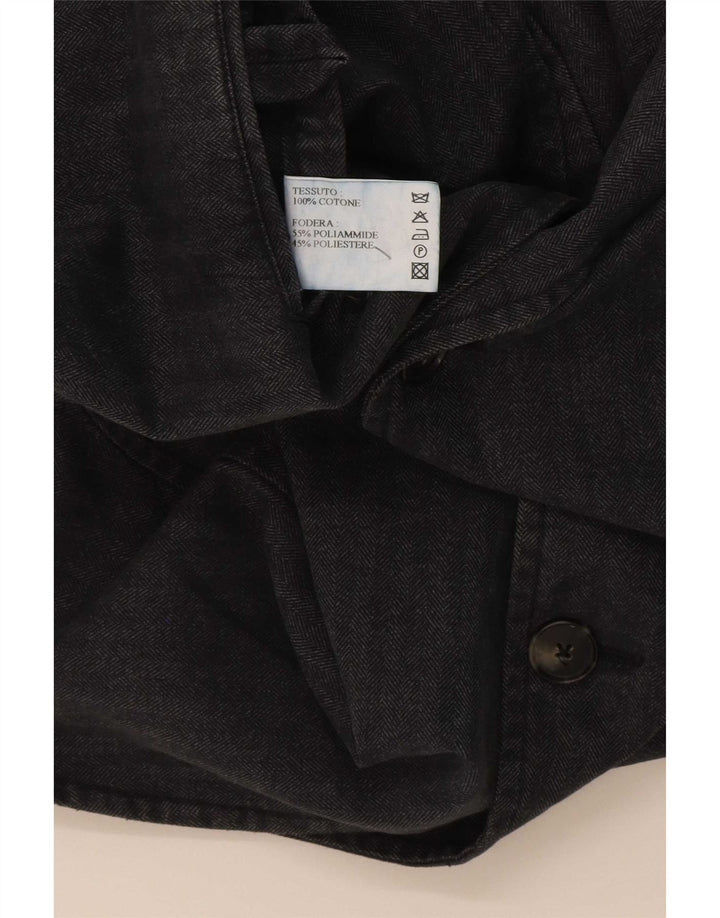 Vintage męska marynarka zapinana na 3 guziki IT 52 XL, szara, bawełniana w prążki