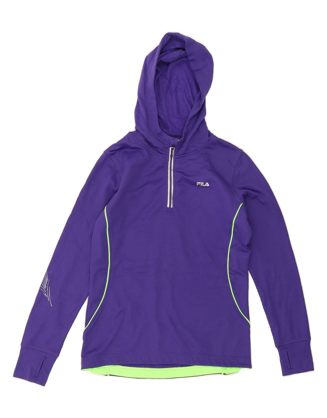 FILA Womens Hoodie Jumper UK 10 Small Purple Polyester Vintage Fila and Second-Hand Fila from Messina Hembry 