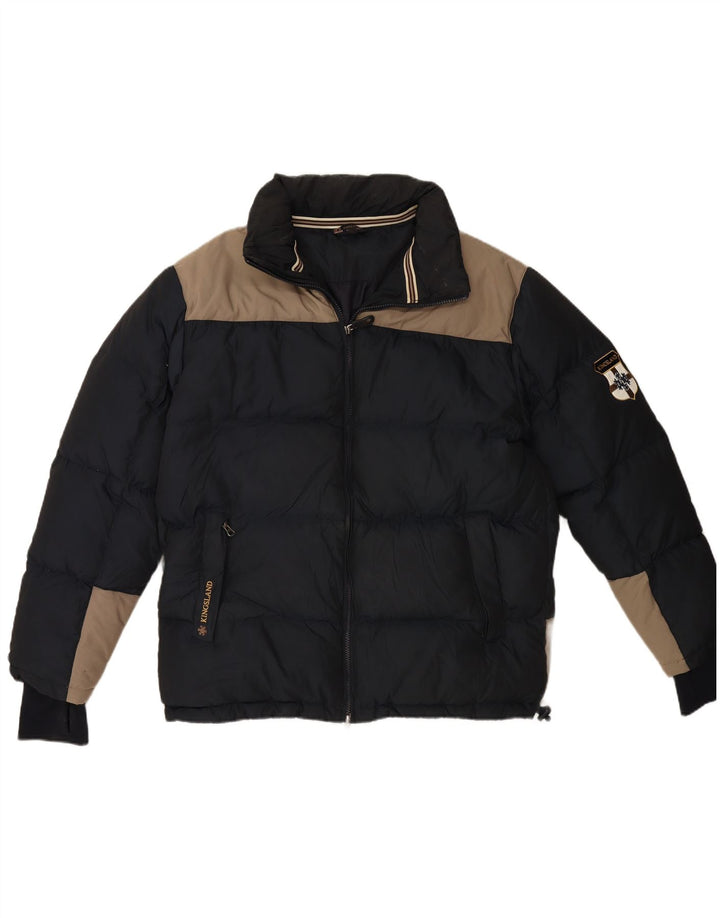 Męska ocieplana kurtka KINGSLAND UK 42 XL, granatowy, poliester w blokach kolorów