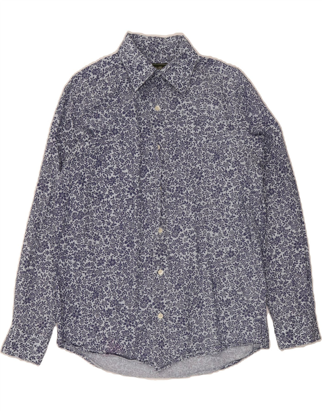 EDDIE BAUER Mens Shirt Small Blue Floral Cotton Vintage Eddie Bauer and Second-Hand Eddie Bauer from Messina Hembry 
