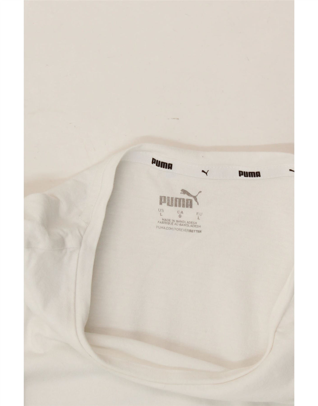 PUMA Womens T-Shirt Top UK 14 Large White Cotton Vintage Puma and Second-Hand Puma from Messina Hembry 