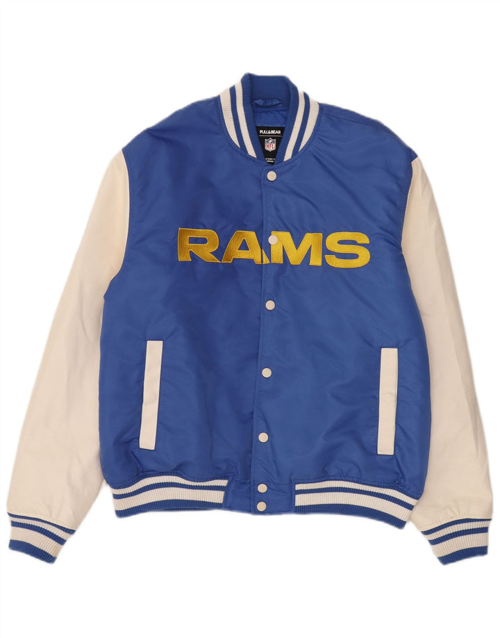 Męska kurtka Pull & Bear Los Angeles Rams Varsity UK 38 Medium Blue Sports
