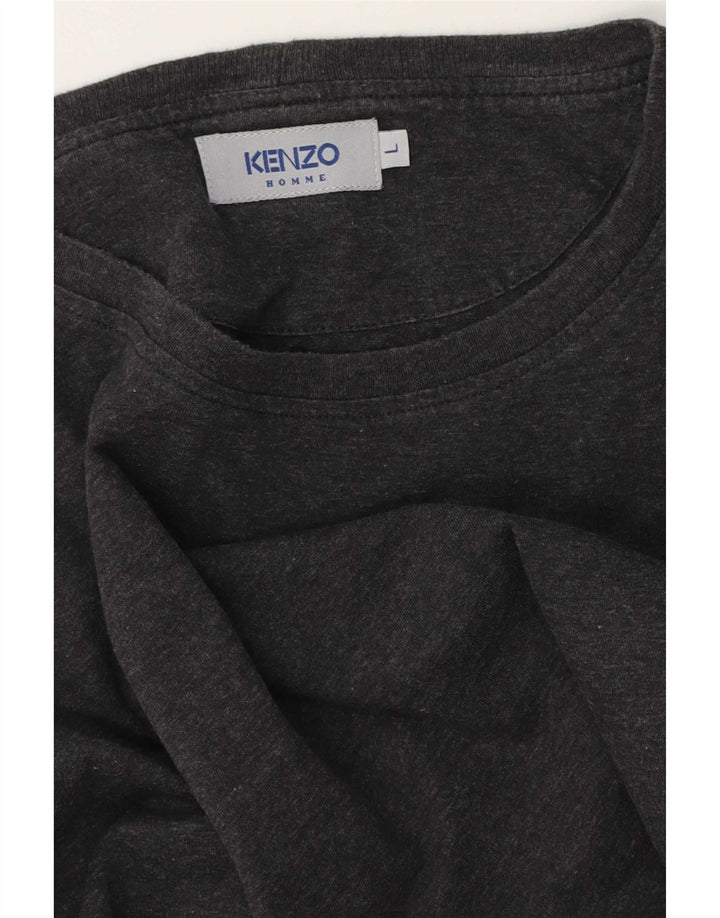 Męski top graficzny Kenzo z długim rękawem, duży, szary
