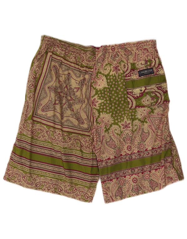 Męskie spodenki kąpielowe Allen Cox 2XL, zielona bawełna Paisley