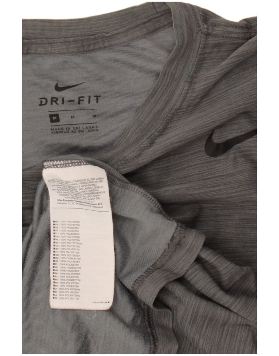 T-shirt męski Nike, poliester w średnie szare paski