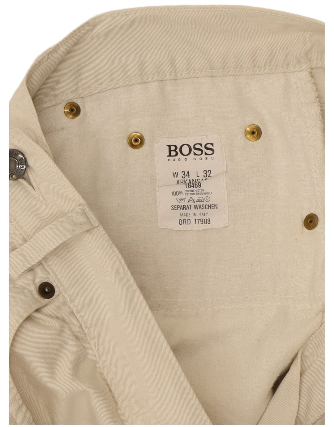 Męskie jeansy zwężane HUGO BOSS Arkansas W34 L32 Biała bawełna
