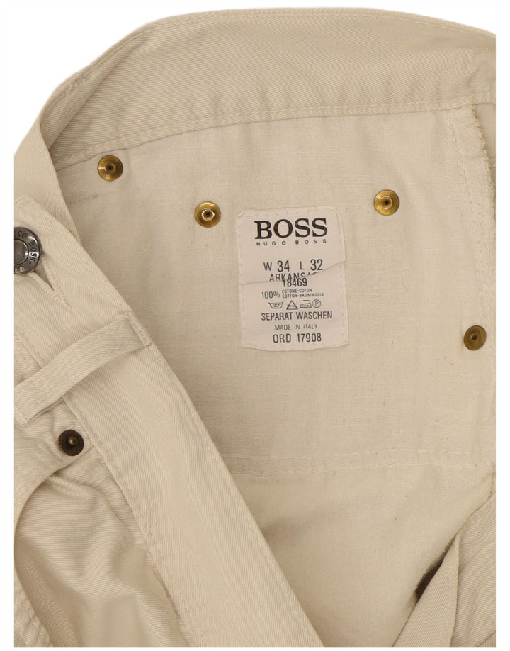 Męskie jeansy zwężane HUGO BOSS Arkansas W34 L32 Biała bawełna