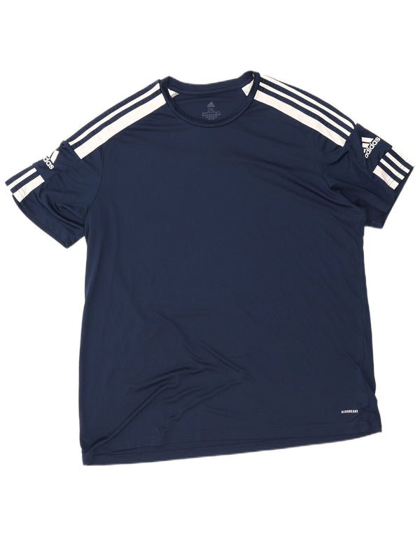 Męska koszulka Adidas Aeroready Top 2XL Granatowy poliester z blokami kolorów