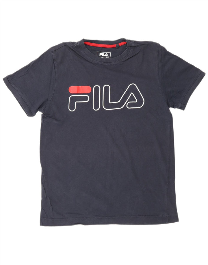 Męska koszulka z grafiką FILA, mała, granatowa