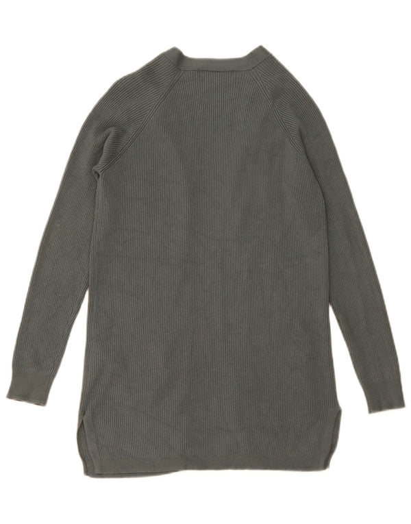 Marks & Spencer Damski długi sweter rozpinany UK 6 XS Zielona wiskoza