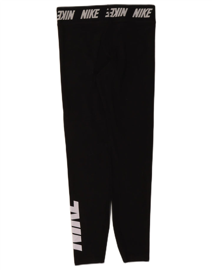 Damskie legginsy Nike Graphic UK 12, średnie czarne, bawełniane
