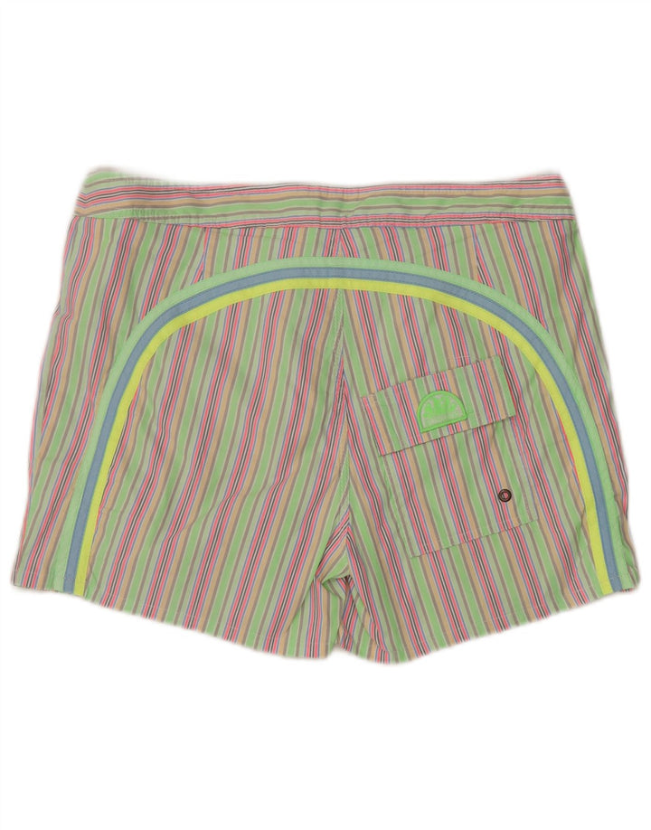 Męskie spodenki kąpielowe Sundek, duże, zielone, poliestrowe paski