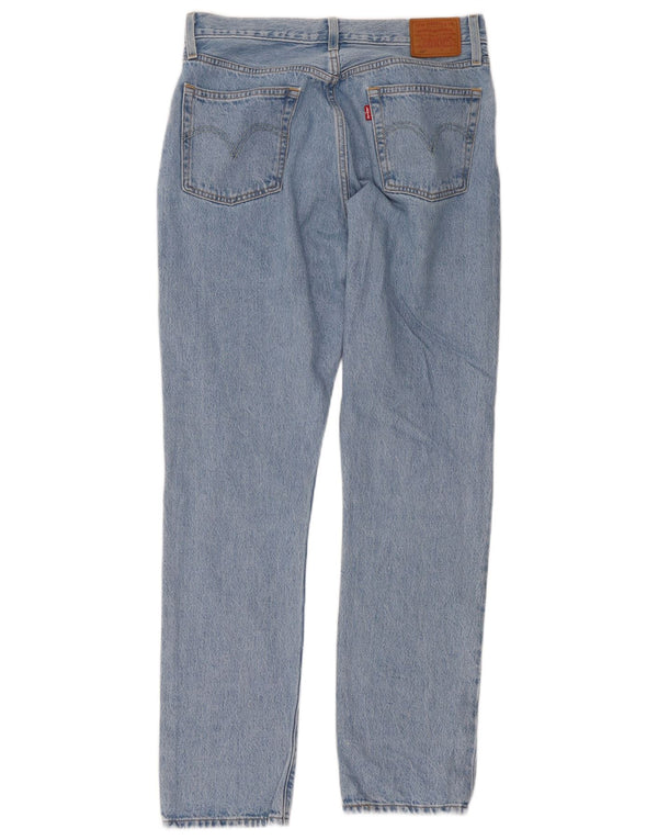 Damskie jeansy Levi's 501 z wysokim stanem W30 L32, niebieska bawełna