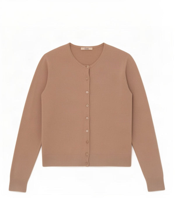 Marks & Spencer Damski sweter rozpinany o klasycznym kroju UK 14, duży, beżowy