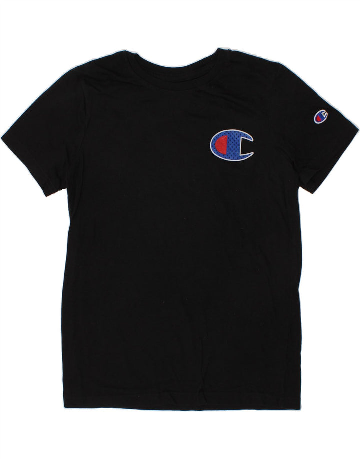 CHAMPION Boys Graphic T-Shirt Top 9-10 Years Medium Black Cotton Vintage Champion and Second-Hand Champion from Messina Hembry 