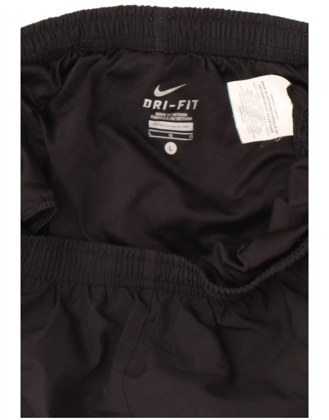 Damskie spodenki sportowe Nike Dri Fit UK 14, duży czarny poliester z blokami kolorów