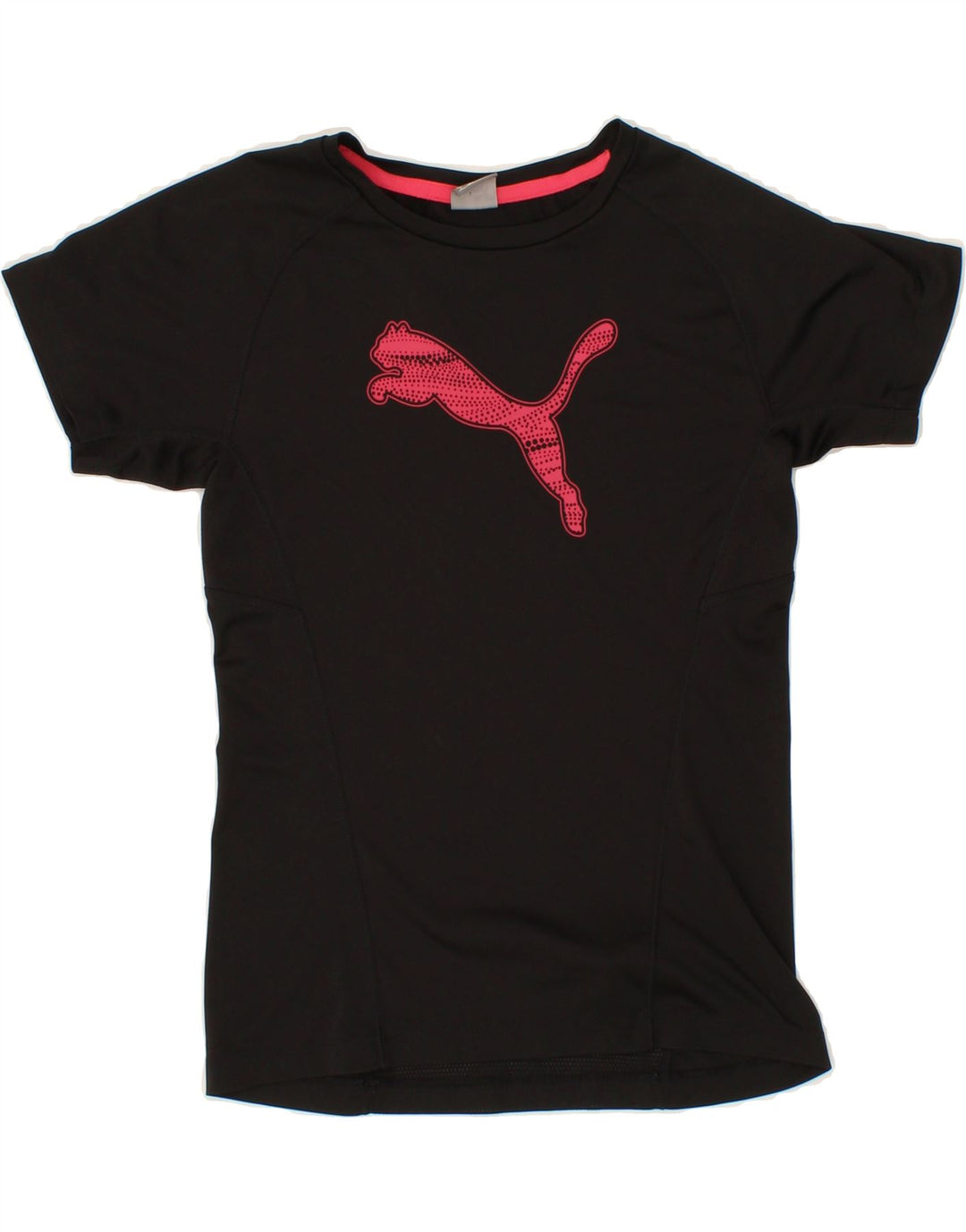 PUMA Girls Graphic T-Shirt Top 11-12 Years Black Polyester Vintage Puma and Second-Hand Puma from Messina Hembry 