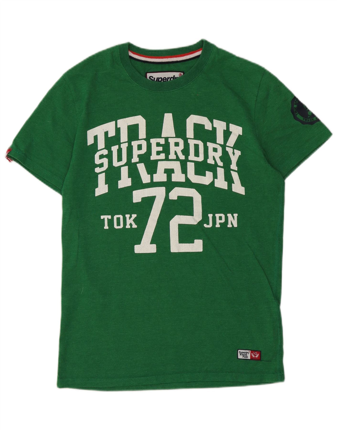 Męski T-shirt z grafiką Superdry, bawełniany, średnio zielony