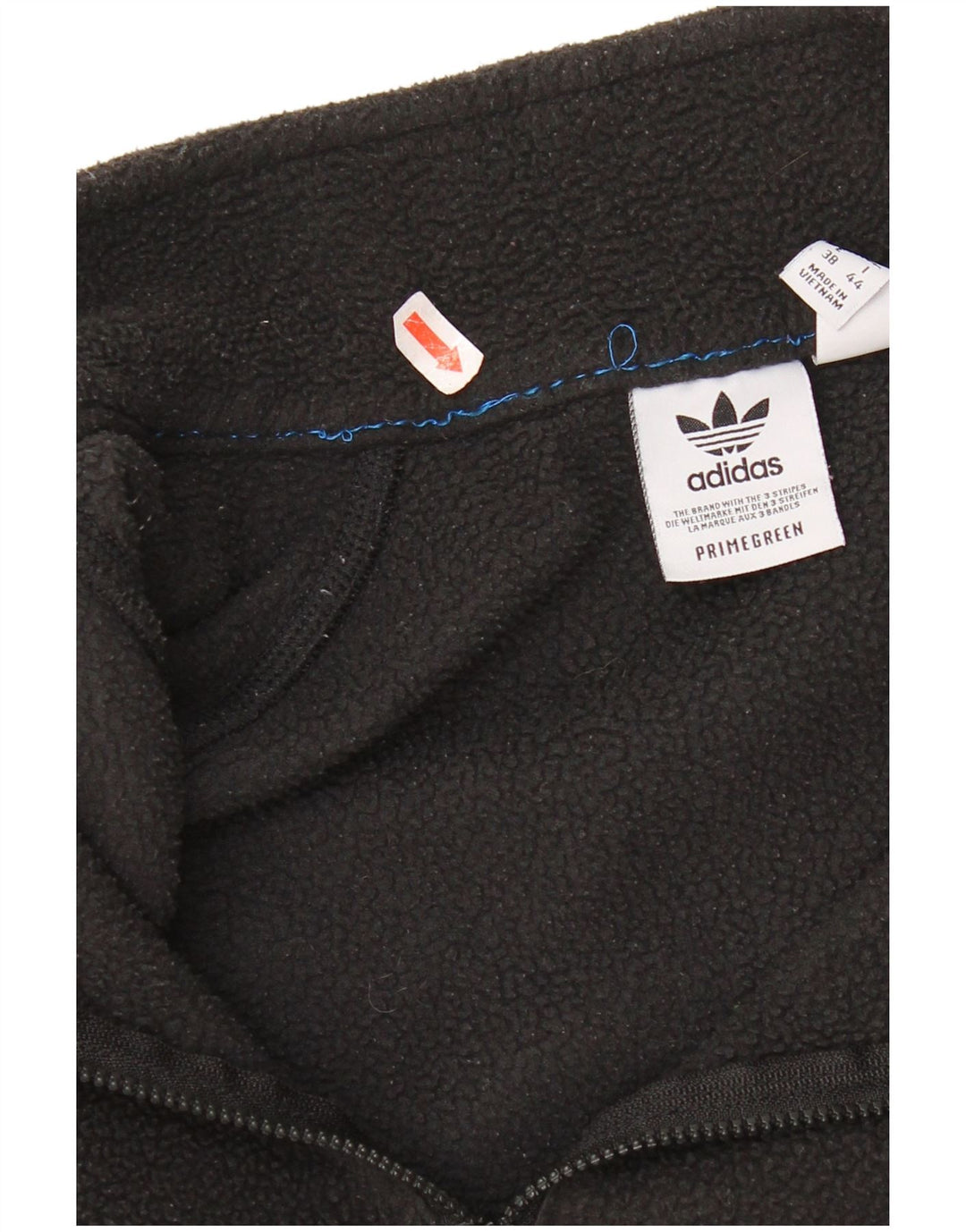 Damska bluza polarowa Adidas z zamkiem błyskawicznym, oversize UK 12, średni czarny poliester