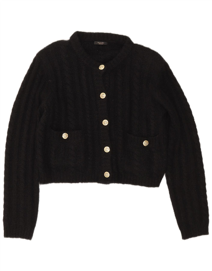 Sweter damski Massimo Dutti Crop Oversize Cardigan UK 10 Small Black