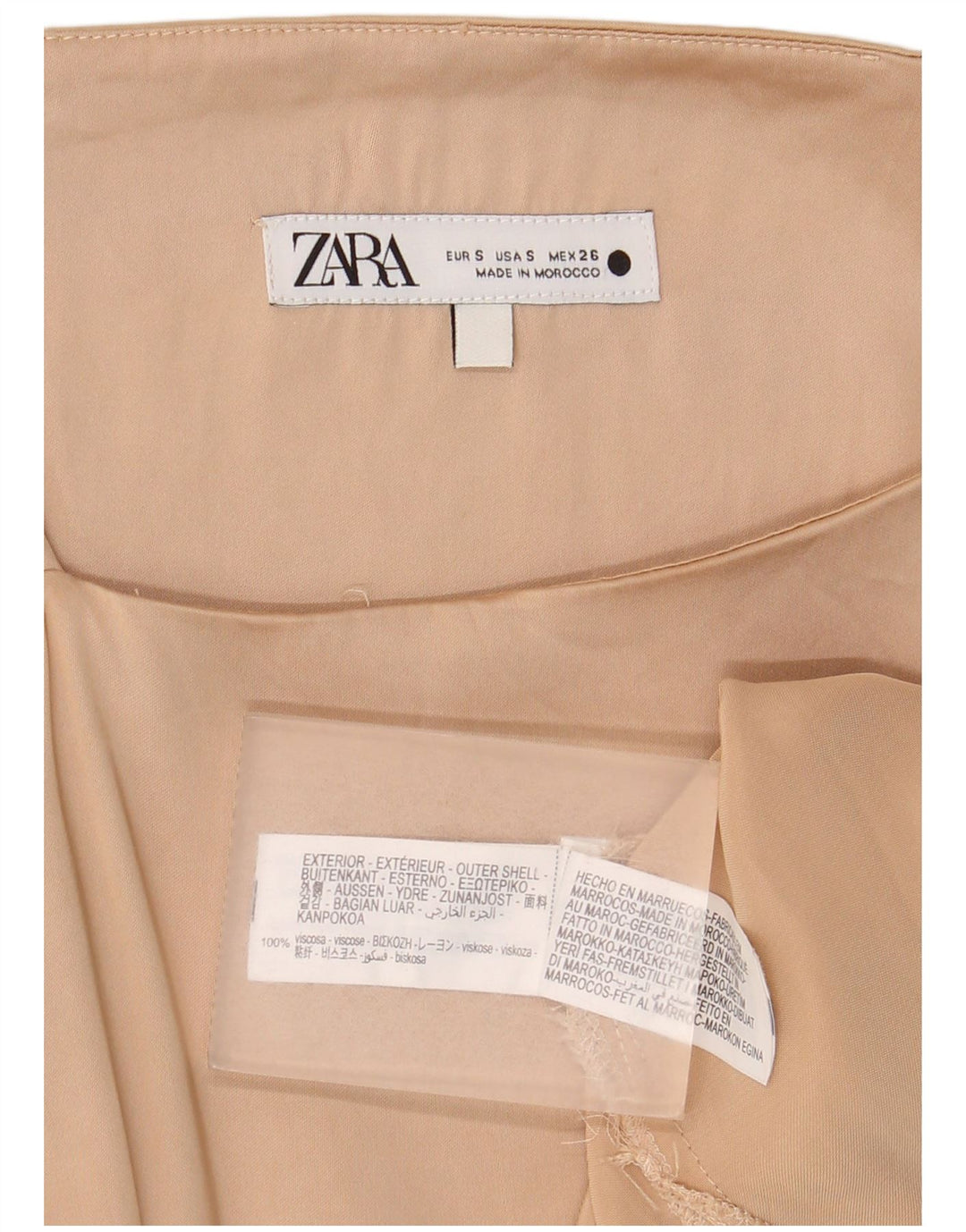 Damski top na ramiączkach Zara UK 10 Small Beżowa Wiskoza