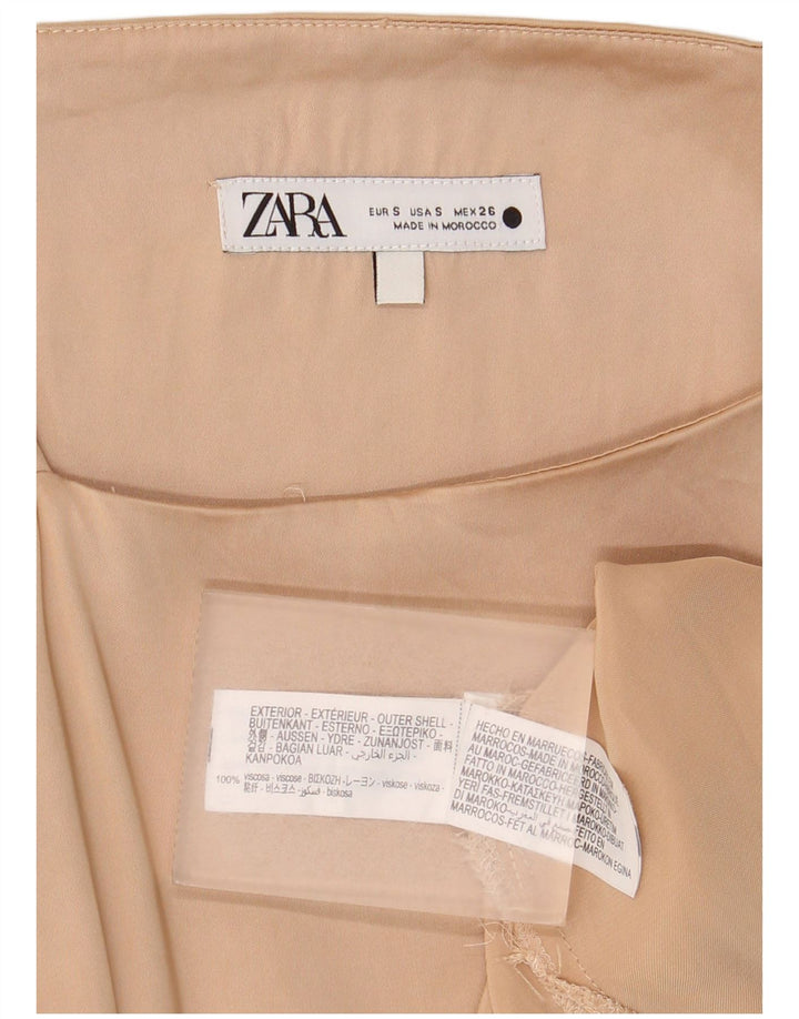 Damski top na ramiączkach Zara UK 10 Small Beżowa Wiskoza