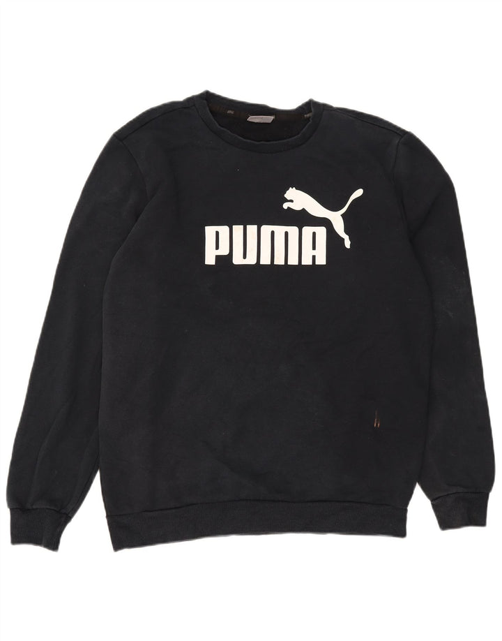 Męska bluza z grafiką Puma, sweter, średni granatowy, bawełniany