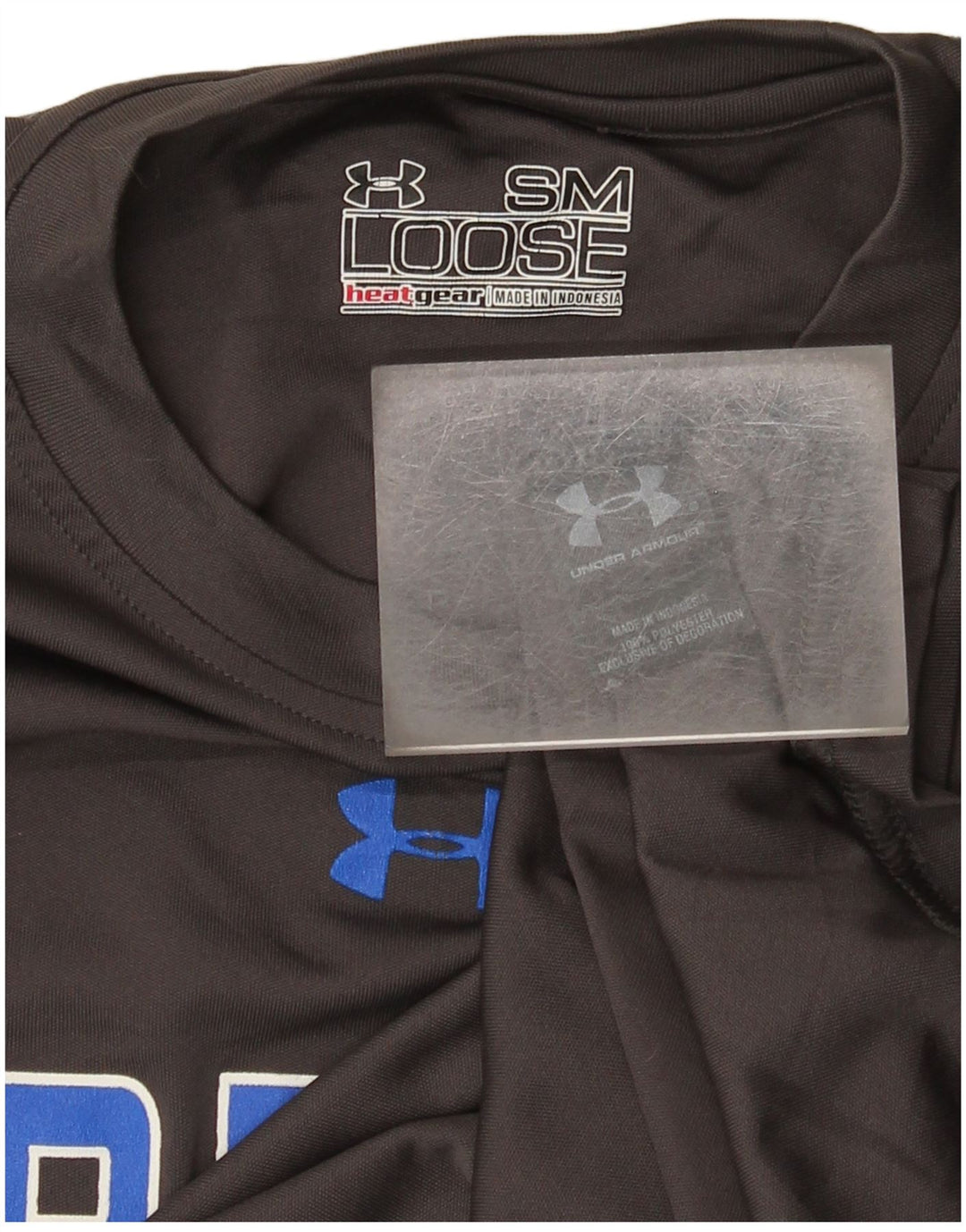 Męski T-shirt z grafiką Under Armour Heat Gear, mały, szary, poliestrowy