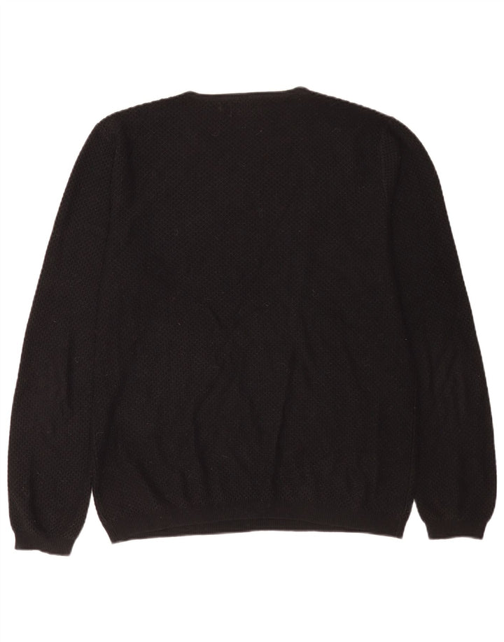 Męski sweter Zara z okrągłym dekoltem, duży, czarny