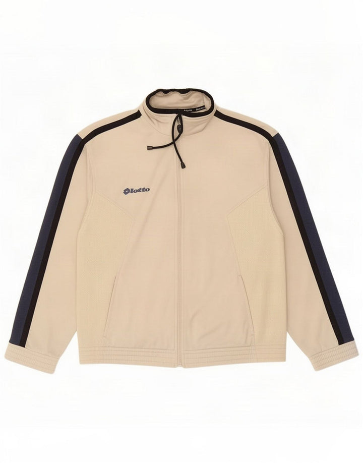 Lotto Męska bluza dresowa Top Jacket Medium Beige Colorblock Poliester