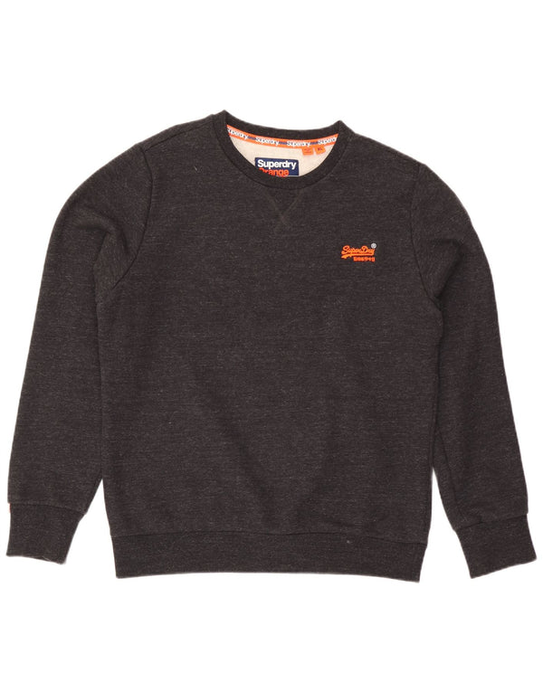 SUPERDRY Męski sweter bluzowy XL, szary, bawełniany w plamki