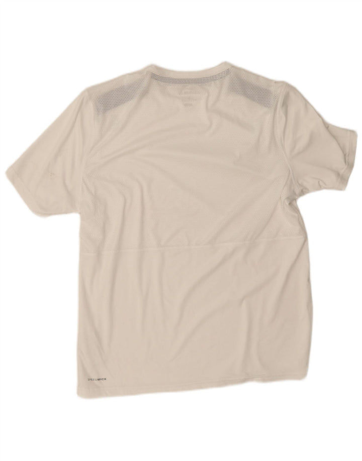 T-shirt męski Reebok, duży, biały, z blokami kolorów, poliester